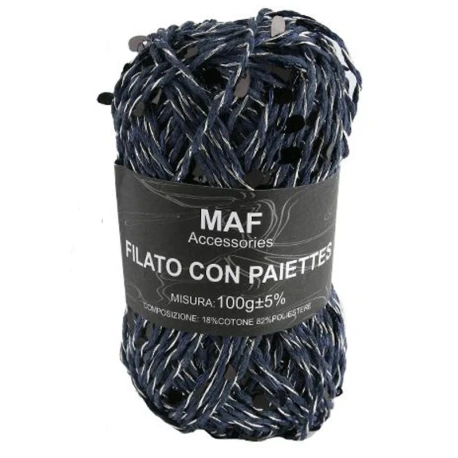 Sequin embellished cord yarn for crochet bags - 2mm