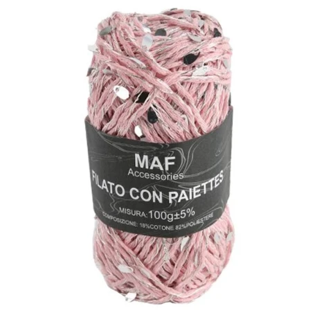 Sequin embellished cord yarn for crochet bags - 2mm