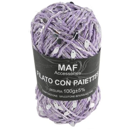 Sequin embellished cord yarn for crochet bags - 2mm
