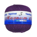 Magnum Crochet Yarn N°8 Titan Wool 100% Egyptian Cotton Makò - Purple