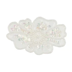 3D sequin and bead flower sew-on applique 2