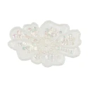 3D sequin and bead flower sew-on applique