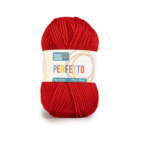 Lana Perfetto Mez 50gr. per lavori a maglia 100% Acrilico 8221 Rosso Fuoco