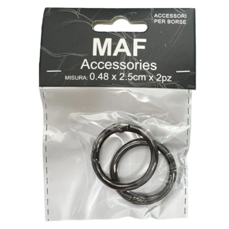 Round opening snap hooks with spring safety Ø 3.3cm - 2 Pieces