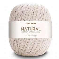 Filato Círculo Natural Cotton Sparkle 4/6 Cotone Naturale spesso con Filo Lurex (Oro o Argento)