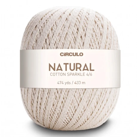 Natural Cotton Sparkle 4/6 yarn with metallic lurex