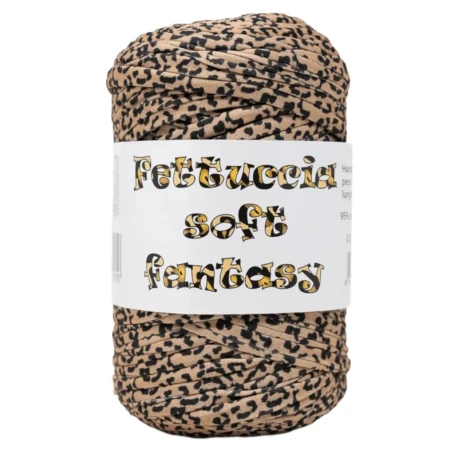 Fettuccia in Lycra Soft Fantasy leopardata senza imperfezioni per borse all'uncinetto rocca da 400gr tigrata