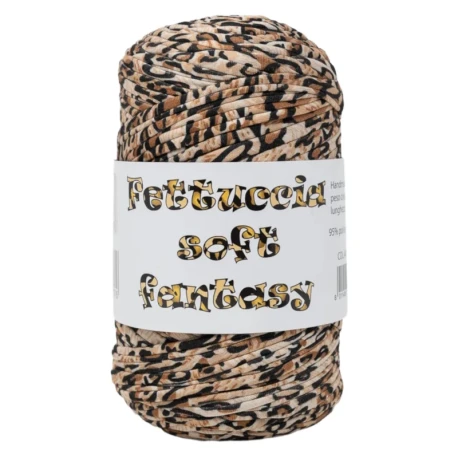 Fettuccia in Lycra Soft Fantasy senza imperfezioni per borse all'uncinetto rocca da 400gr tigrata