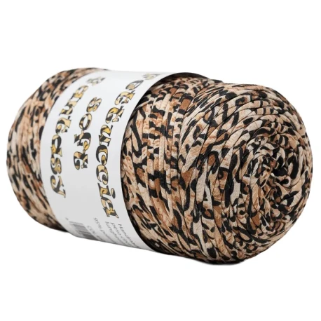 Fettuccia in Lycra Soft Fantasy senza imperfezioni per borse all'uncinetto rocca da 400gr tigrata