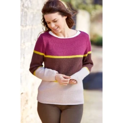 DMC Merino Essentiel women's striped pullover pattern 2