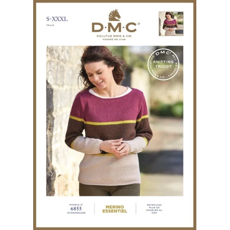 Pattern pull a righe donna con Merino Essentiel DMC