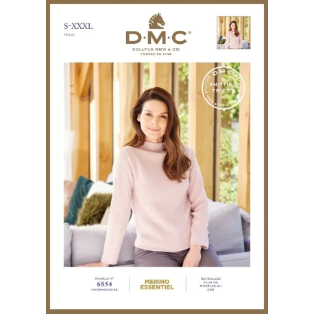 DMC Merino Essentiel solid colour pullover pattern