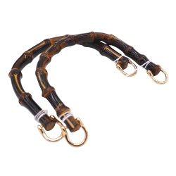 Manici bambù 17 cm effetto carbonizzato con anelli