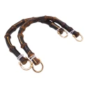 Natural bamboo U bag handles 17cm with gold/silver rings