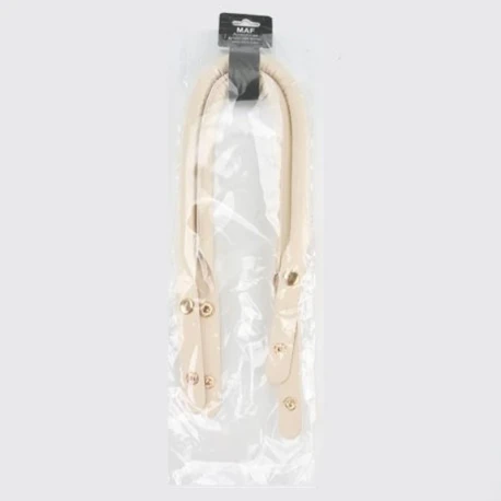 60cm faux leather shoulder bag handles with snap fasteners