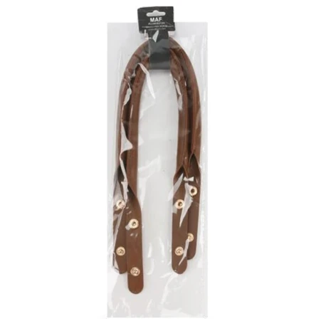 60cm faux leather shoulder bag handles with snap fasteners