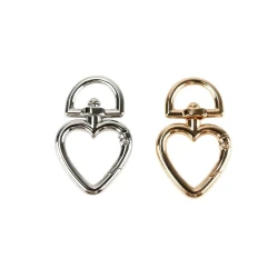 Moschettone girevole a cuore per borse con molla (2 pz)