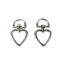 Heart-shaped swivel snap hooks for bags - pack of 2