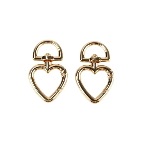 Heart-shaped swivel snap hooks for bags - pack of 2