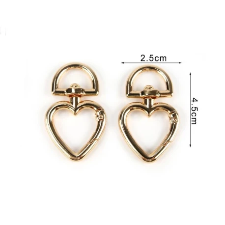 Moschettone girevole a cuore per borse con molla (2 pz)