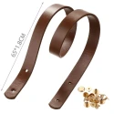 Flat faux leather shoulder bag handles 65cm with rivets