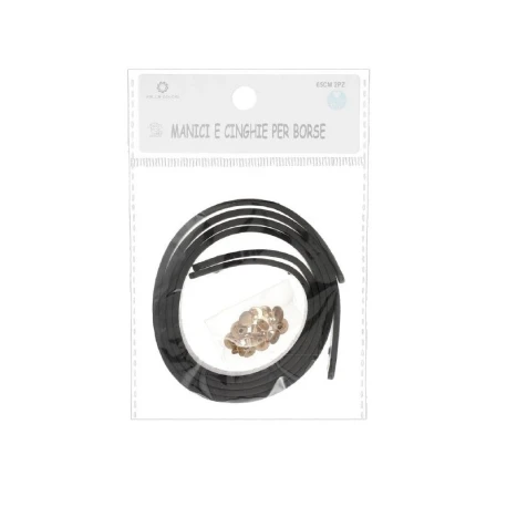 Manici a spalla piatti in ecopelle 65 cm con rivetti