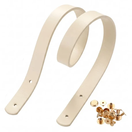 Flat faux leather shoulder bag handles 65cm with rivets