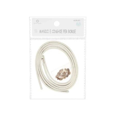 Manici a spalla piatti in ecopelle 65 cm con rivetti