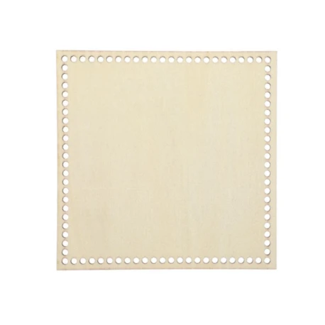 Fondo in legno quadrato 15x15 cm con fori per uncinetto