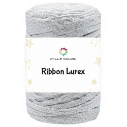 Ribbon Lurex flat yarn 250g with sparkling metallic threads