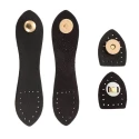 Gold faux leather sew-on magnetic flap closure for bags