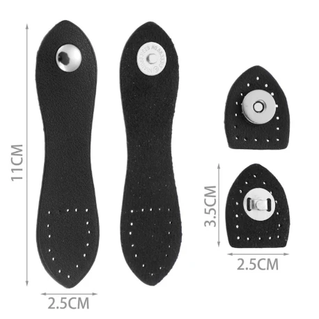 Chiusura a pattina ecopelle con magnete argento da cucire