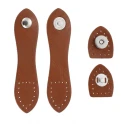 Silver sew-on magnetic flap closure in faux leather