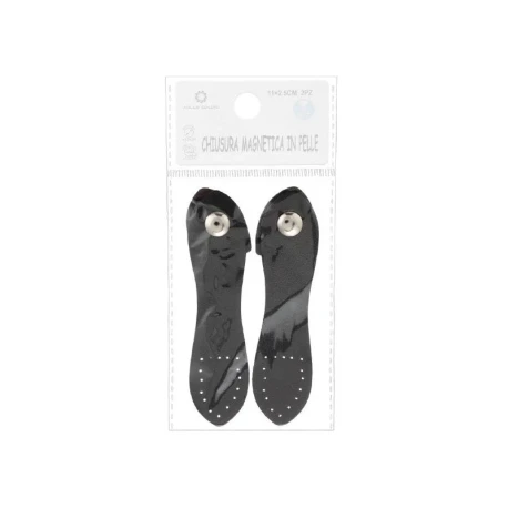 Silver sew-on magnetic flap closure in faux leather