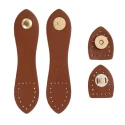 Gold faux leather sew-on magnetic flap closure for bags