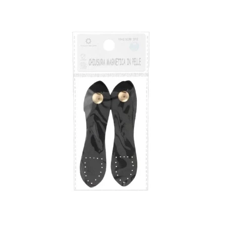 Gold faux leather sew-on magnetic flap closure for bags