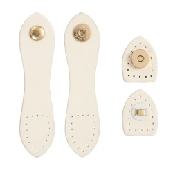 Gold faux leather sew-on magnetic flap closure for bags 2