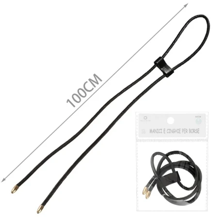 Faux leather drawstring cord 100 cm with gold tips