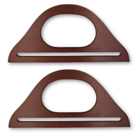 Wooden half-moon handbag handles 25cm with bottom slit