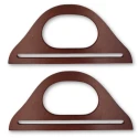 Wooden half-moon handbag handles 25cm with bottom slit