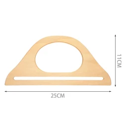 Manici per borse in legno naturale con fessura 25 cm 2