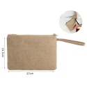 Multipurpose jute clutch bag with zip
