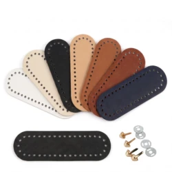 18x5cm mini faux leather bag bottom with gold studs