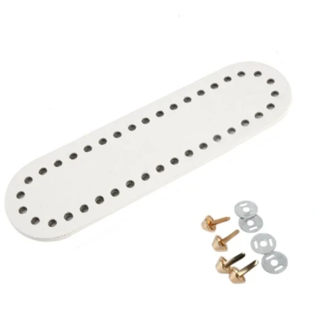 Fondo ovale mini 18x5 cm in ecopelle con piedini dorati