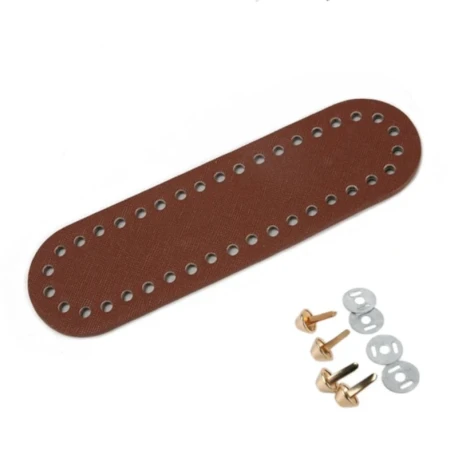 18x5cm mini faux leather bag bottom with gold studs