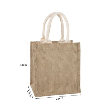 Jute Petit Bag to personalise and decorate 21 x 23cm