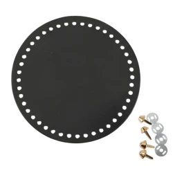 Fondo rotondo in ecopelle Ø15cm con piedini metallici