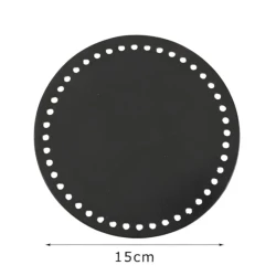 Fondo rotondo in ecopelle Ø15cm con piedini metallici 2