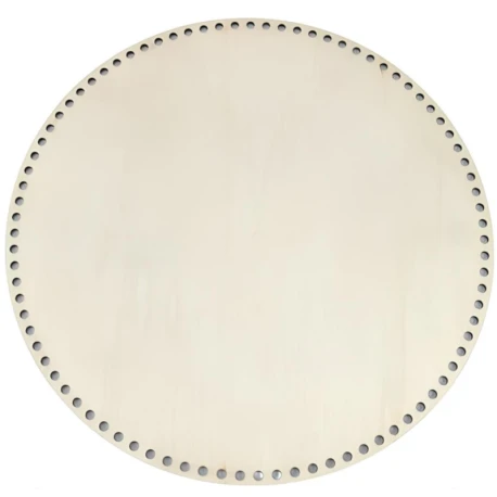 Fondo rotondo in legno naturale Ø 40 cm con fori