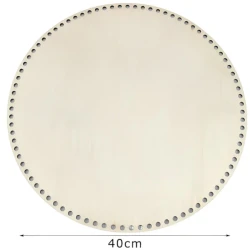 40cm maxi round wooden crochet basket base with holes 2